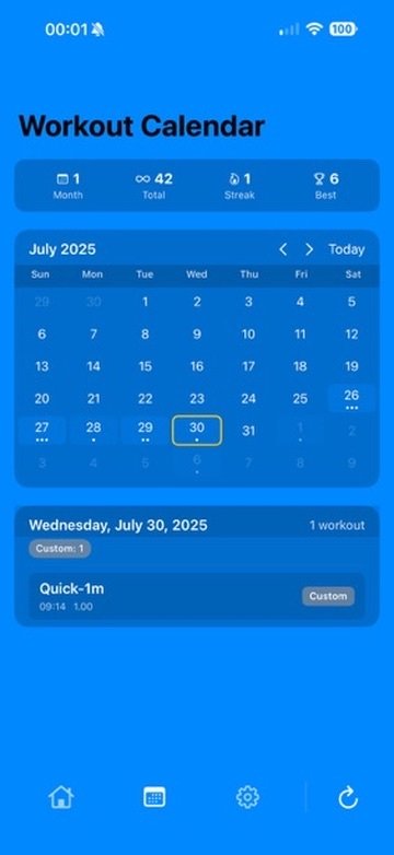 BLAST calendar screen