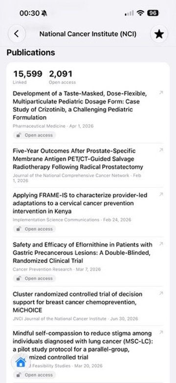TrialBeacon publications screen